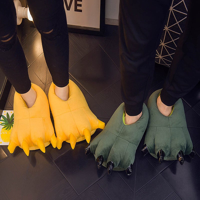 acdiac Unisex Soft Animal Paw Claw Slippers Fun Fuzzy Home Costume Shoes (M, yellow) - Image 2